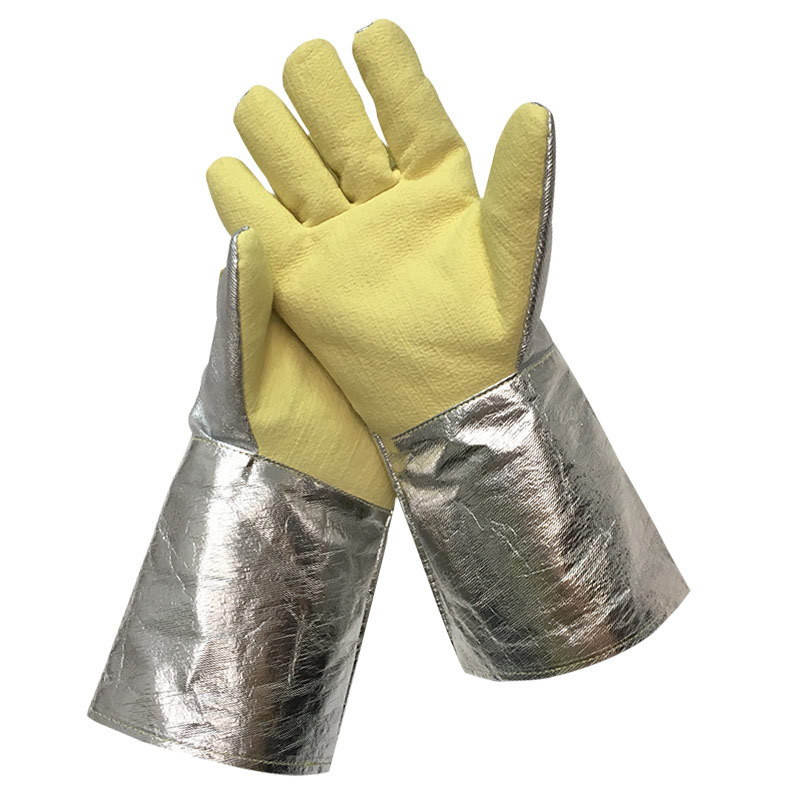 Heat Resistant Glove - Yellow Aramid Aluminum Coating 500-Degree Heat-Resistant