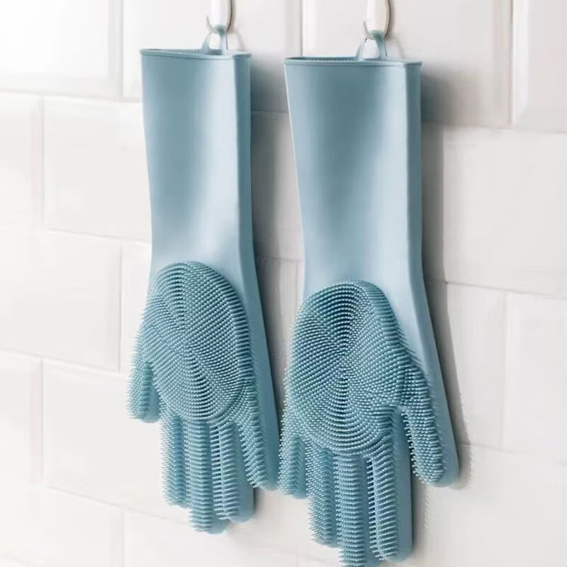 Rubber Glove Cleaning - Silicone Dishwashing Gloves, Magic Gloves, Durable,