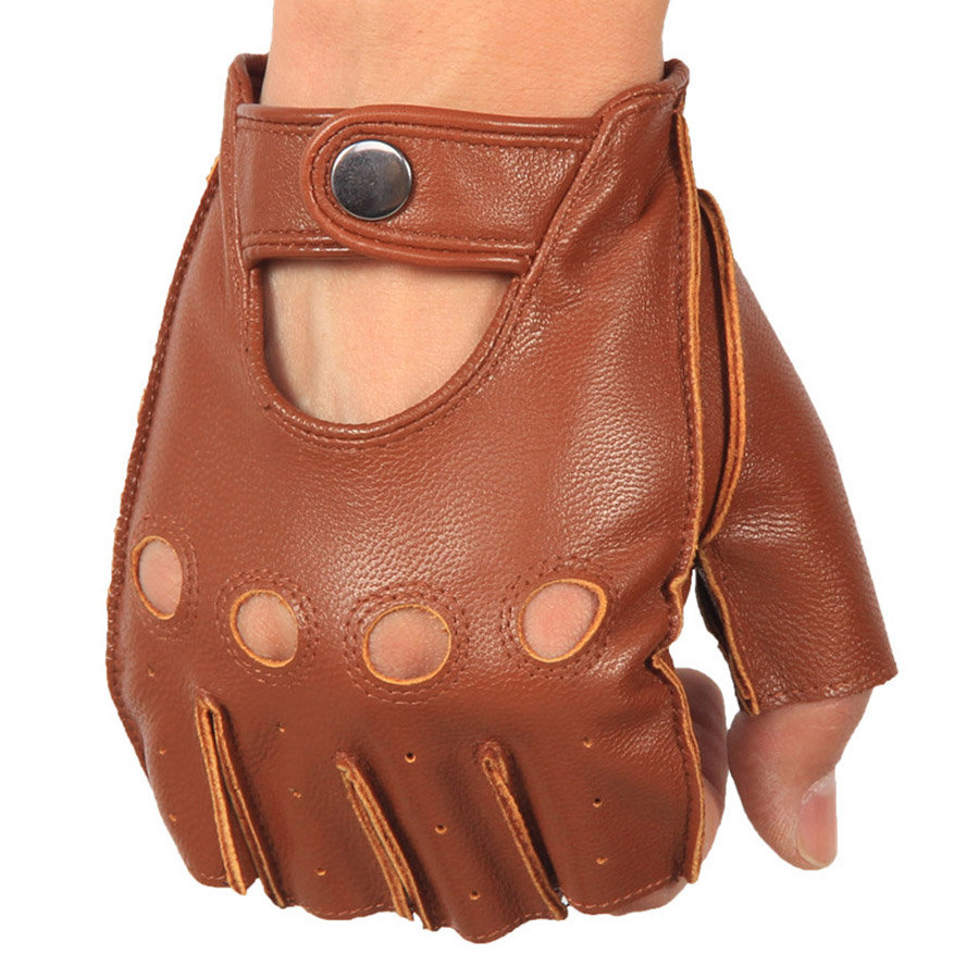 High Quality Man's Half Finger - Leather Driving Glove 评论和价格