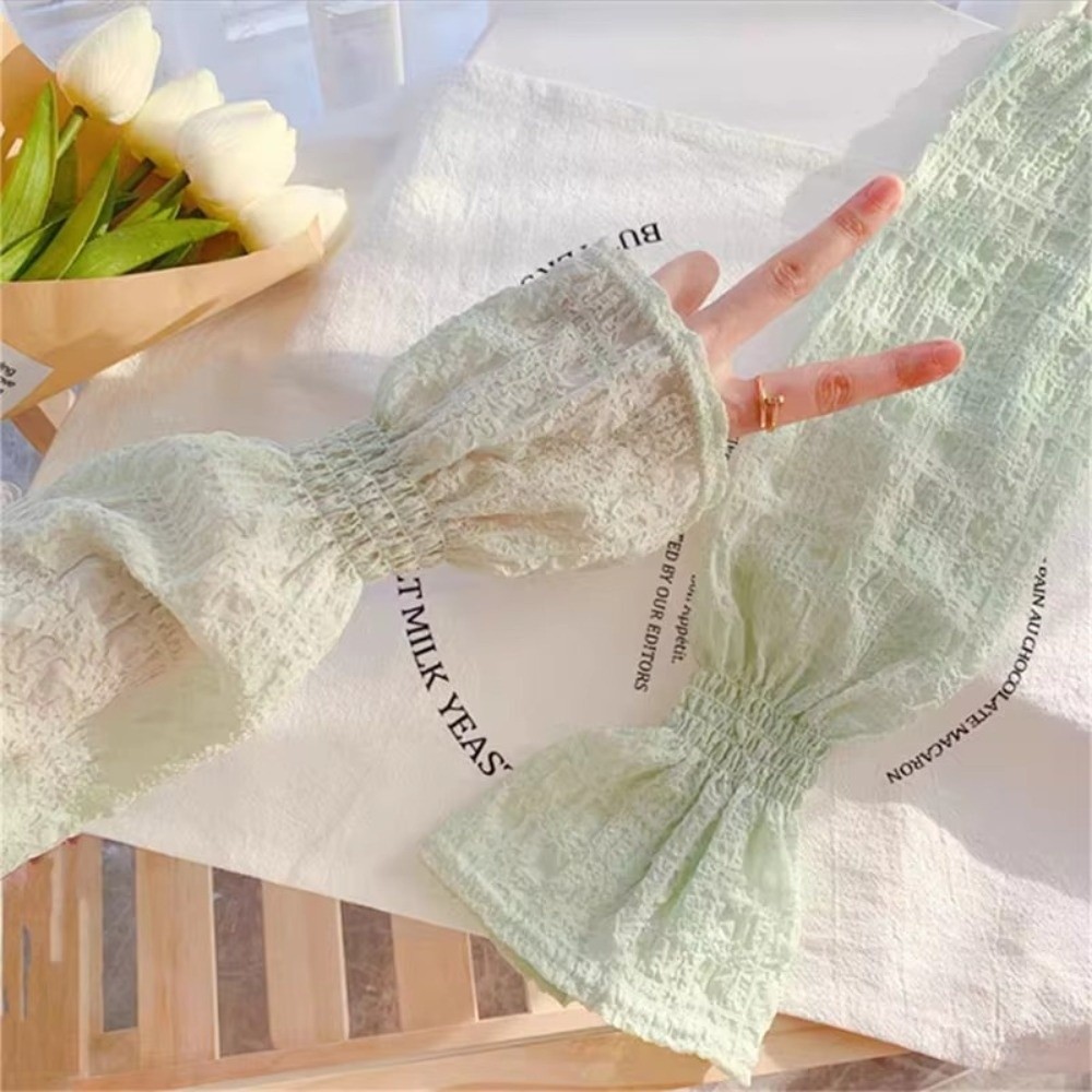 Summer Outdoor Lace Mesh Sun P - Fingerless Glove Knit 评论和价格