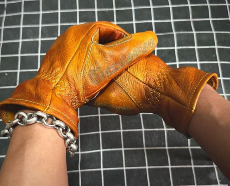 Handmade Genuine Leather Retro - Motorcycle Glove Knuckle 评论和价格