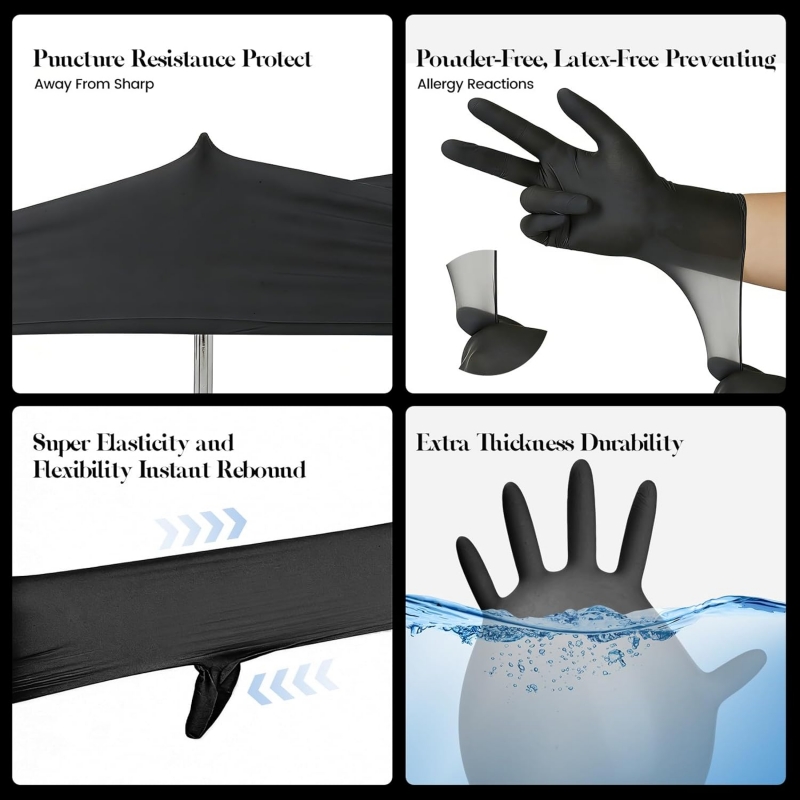 Kids Black Nitrile Disposable  - Nitrile Mechanic Glove 评论和价格
