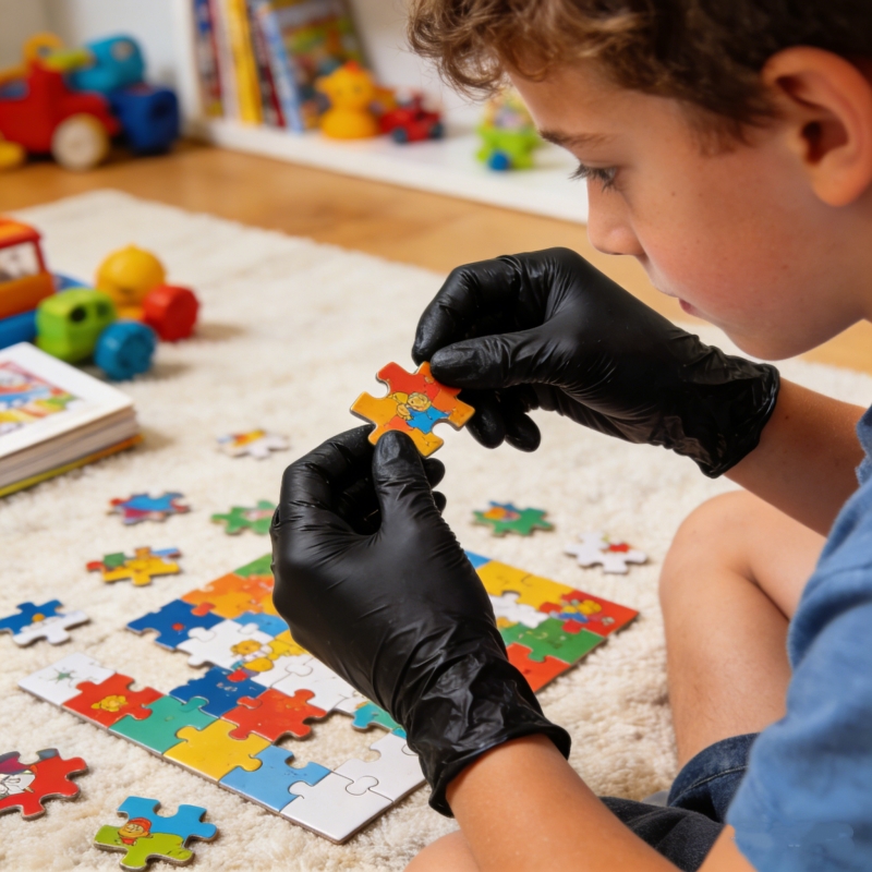 Kids Black Nitrile Disposable  - Nitrile Mechanic Glove 评论和价格