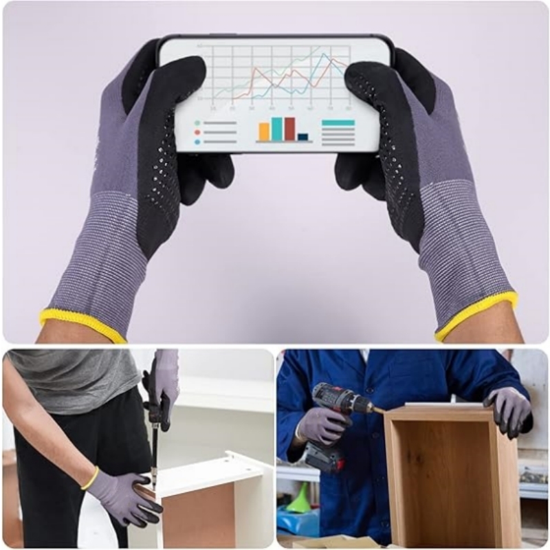Micro-Foam Safety Work Gloves  - Nitrile Mechanic Glove 评论和价格