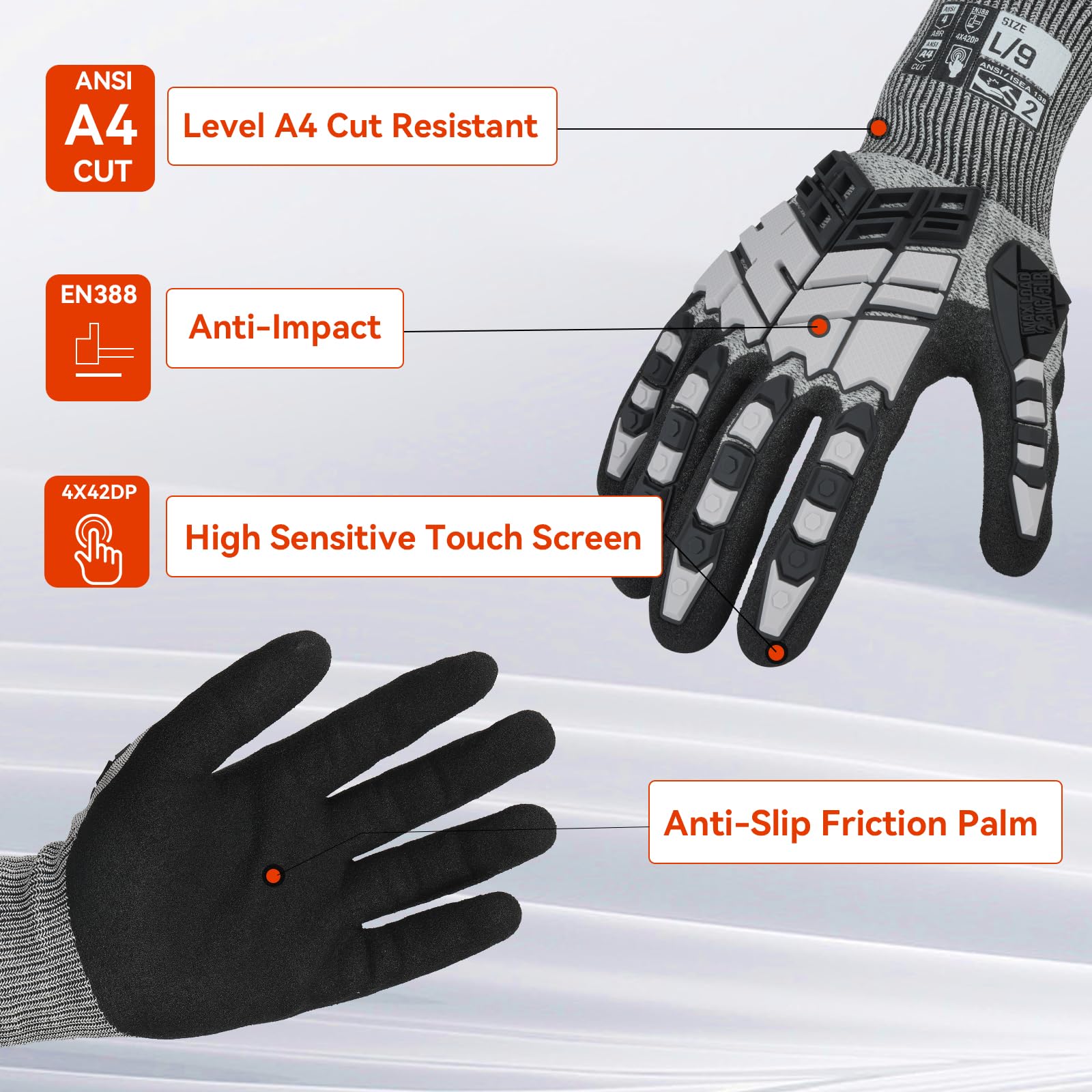 Anti-Impact Gloves With Cut-Re - Work Glove Impact 评论和价格