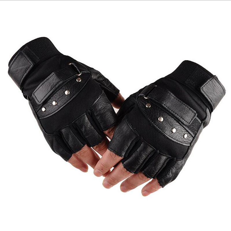 Men's Half Finger Leather Fitn - Workout Glove Gym 评论和价格
