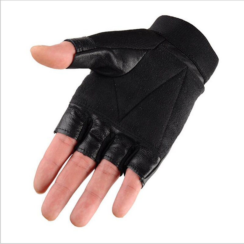 Men's Half Finger Leather Fitn - Workout Glove Gym 评论和价格