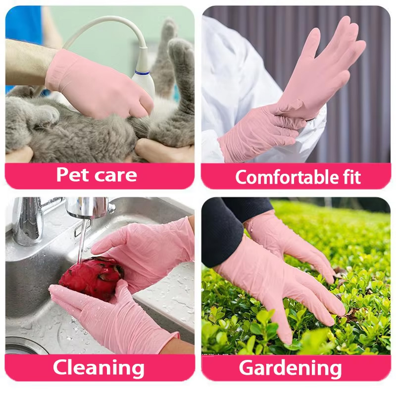 20/50/100/200 Pink Disposable  - Rubber Glove Cleaning 评论和价格