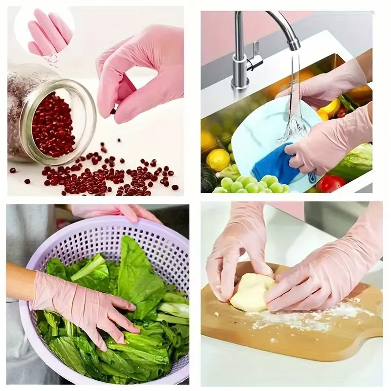 20/50/100/200 Pink Disposable  - Rubber Glove Cleaning 评论和价格